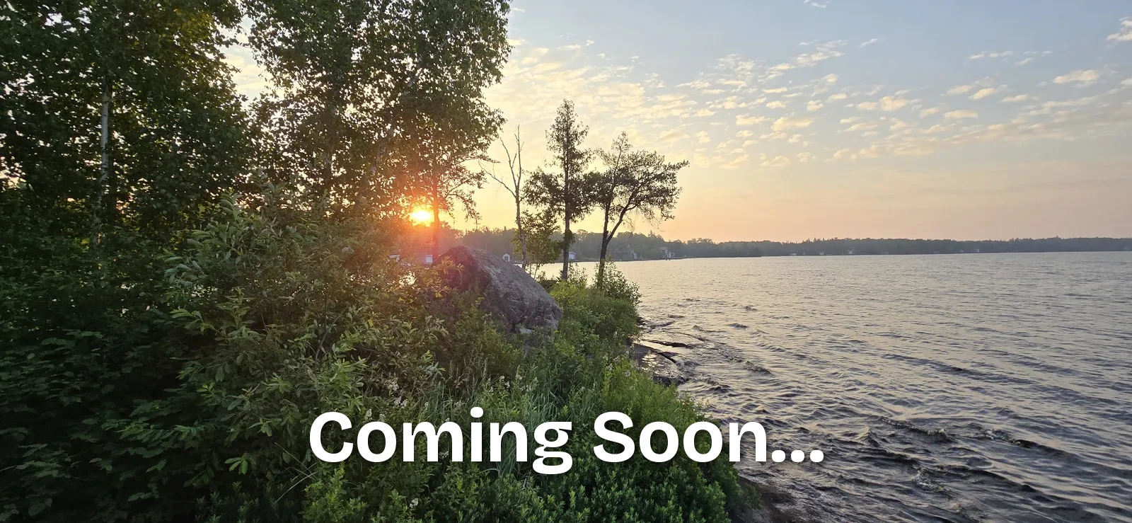 Sunrise over Brereton Lake with the words Coming Soon